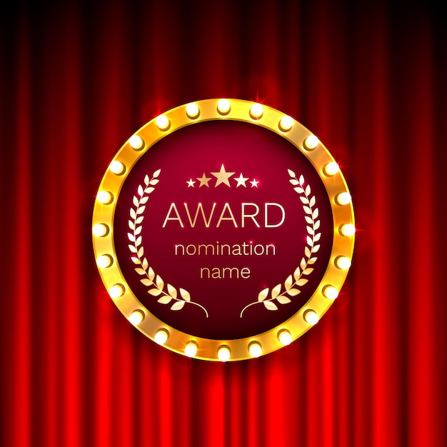 Premium Vector | Frame award in the background with spotlights. vector ...