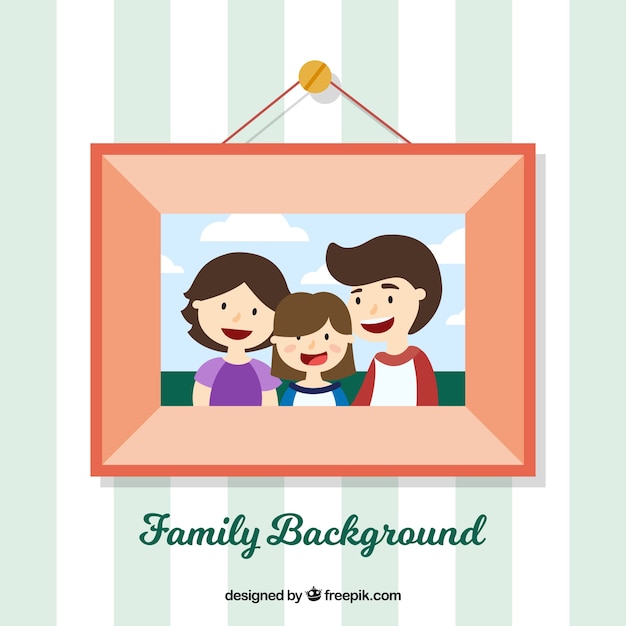 Frame background with family photo
