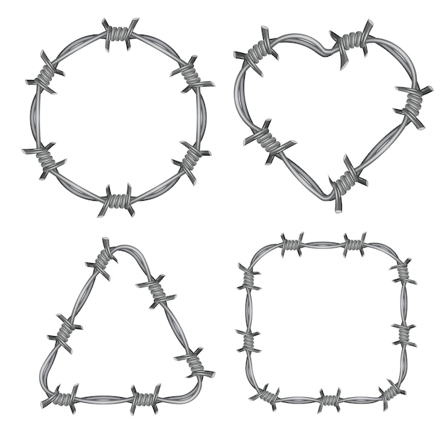 Download Frame barbed wire set Vector | Premium Download