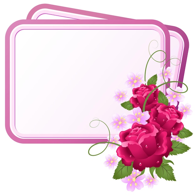 Premium Vector | Frame and floral ornament with roses for text or photo