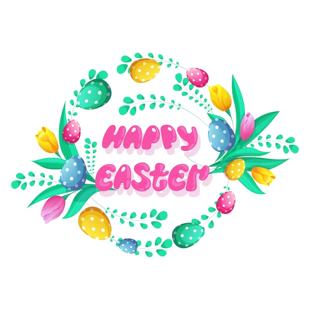 Download Premium Vector | The frame is round for easter from tulips ...