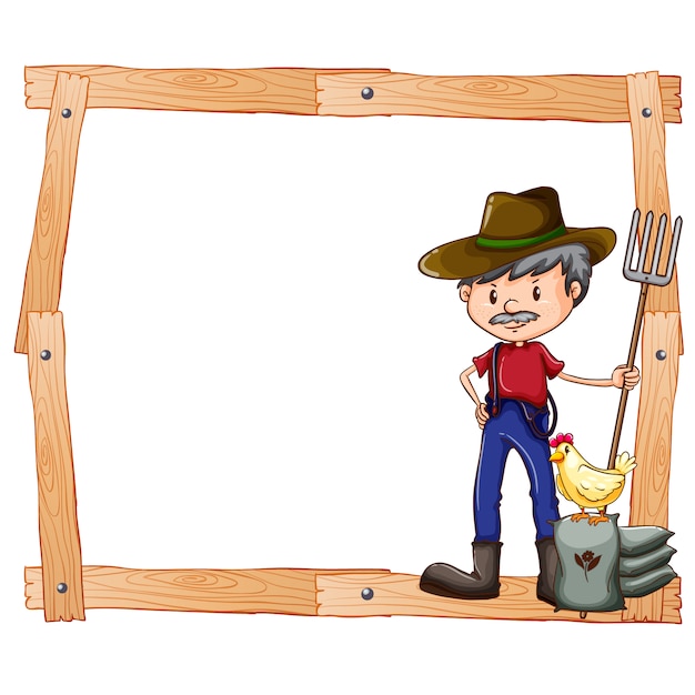 Frame with a farmer design Vector Free Download