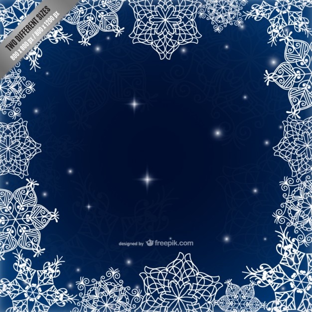 Download Frame with calligraphic snowflakes | Free Vector