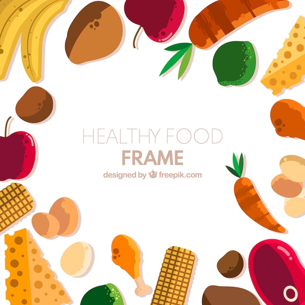 Free Vector | Frame with different food