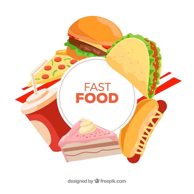 Free Vector | Frame with fast food