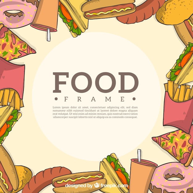 Free Vector | Frame with fast food