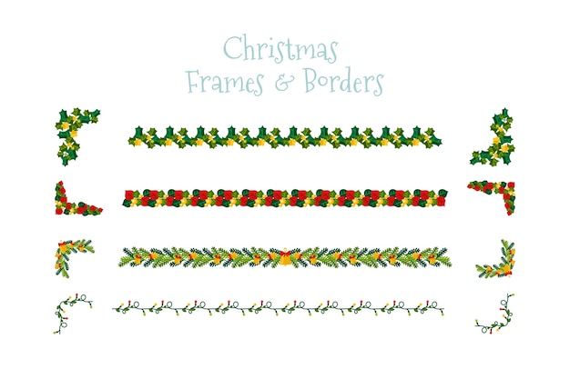 Free Vector | Frames and borders for christmas design