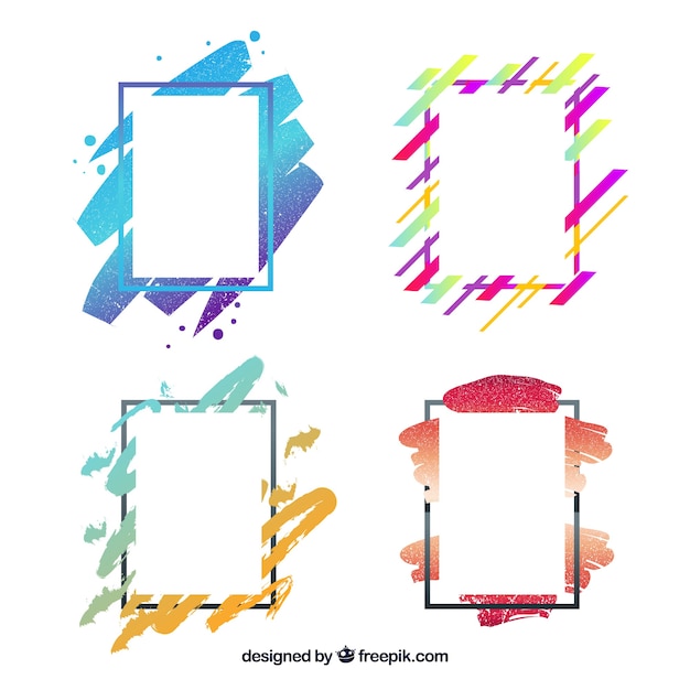 Download Frames collection in gradient colors Vector | Free Download