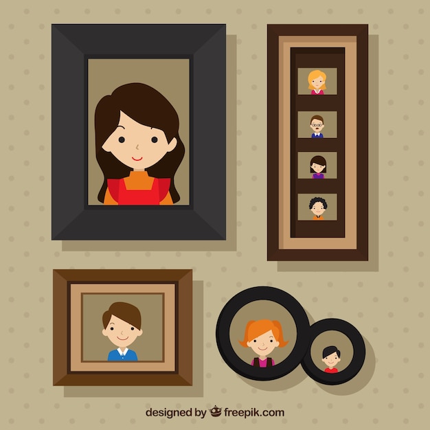 Free Vector Frames With Family Pictures