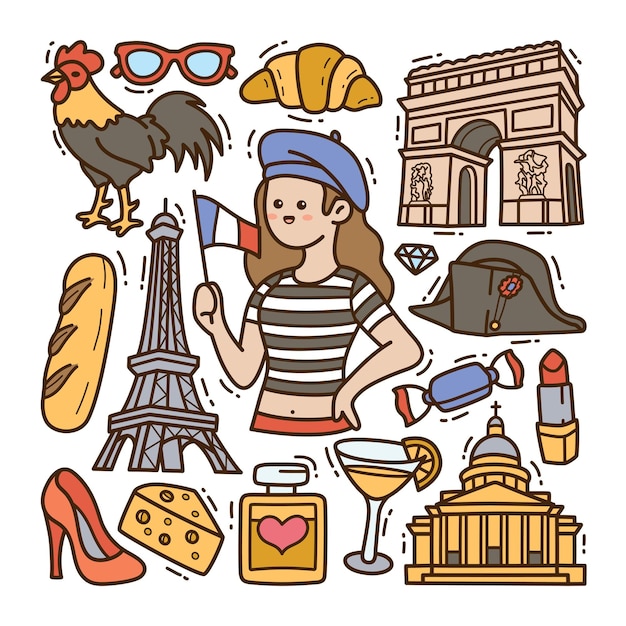 Premium Vector | France doodle illustration