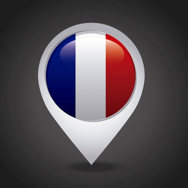 Premium Vector | France emblem with french flag colors