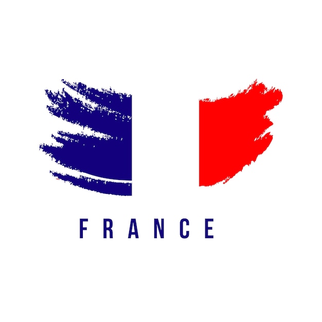 France flag brush logo template | Premium Vector