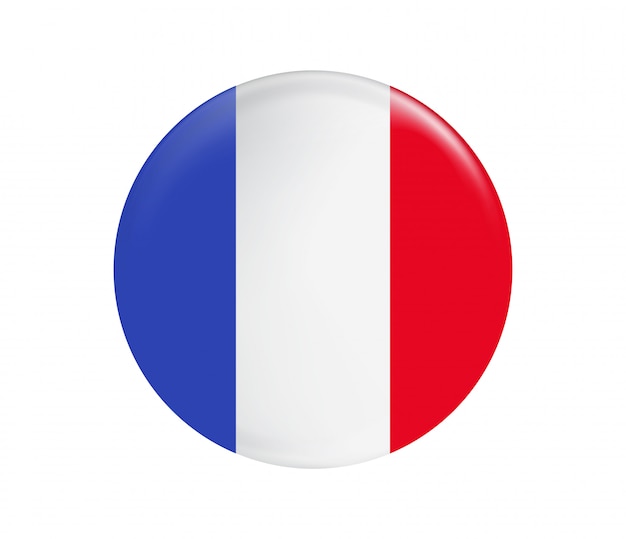 フランスの国旗ボタン プレミアムベクター