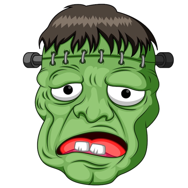 Premium Vector Frankenstein Head Cartoon.