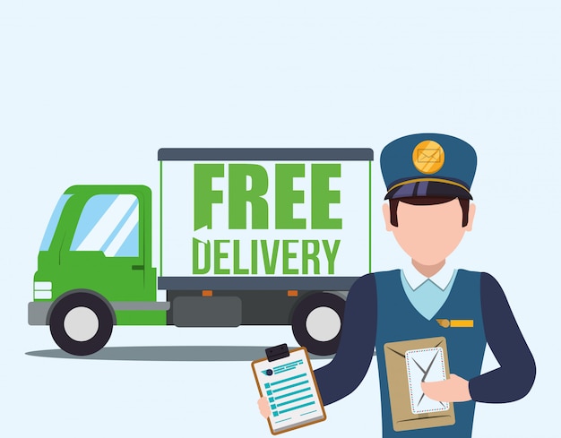 Premium Vector | Free delivery design