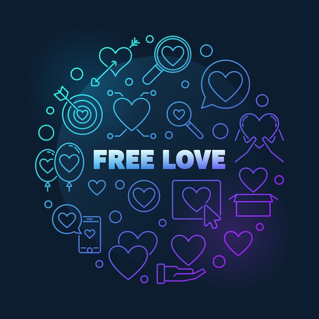 Download Free Free Love Round Colful Outline Illustration Premium Vector Use our free logo maker to create a logo and build your brand. Put your logo on business cards, promotional products, or your website for brand visibility.