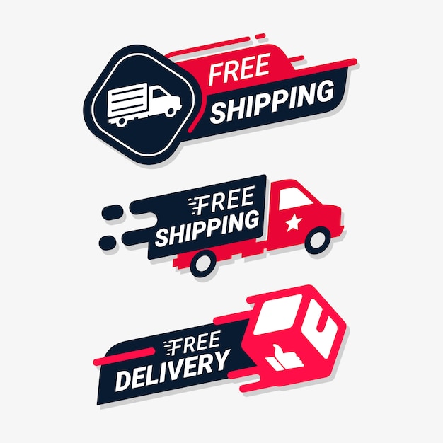 Premium Vector | Free Shipping Logo Design Vector Illustration