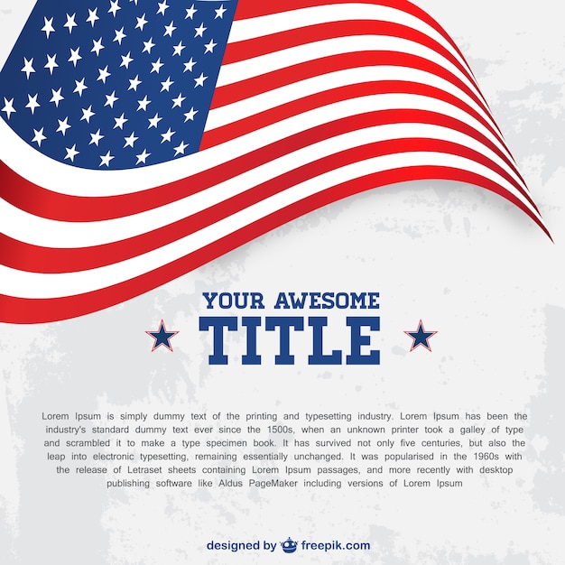 Free USA flat template design Vector Free Download