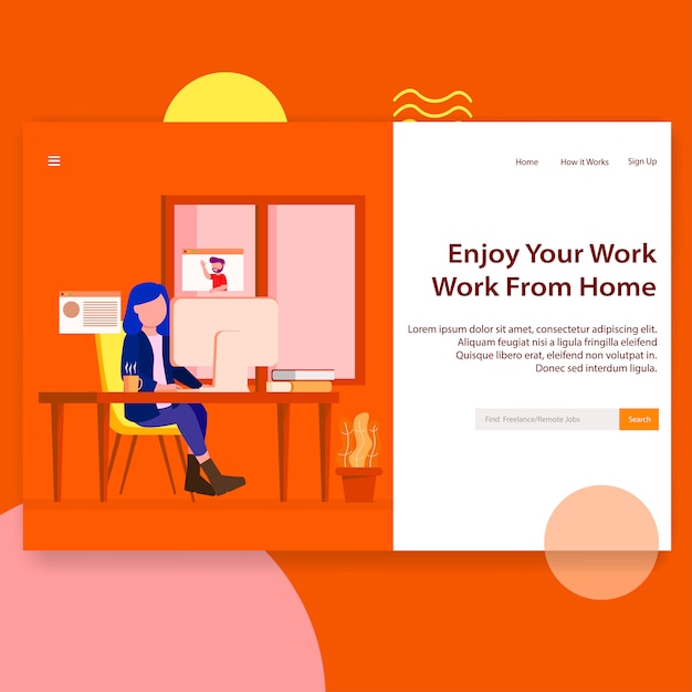 Download Free Freelance Remote Job Seeker Website Landing Page Premium Vector Use our free logo maker to create a logo and build your brand. Put your logo on business cards, promotional products, or your website for brand visibility.