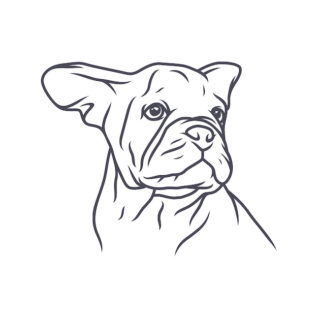 プレミアムベクター フレンチブルドッグ犬 ベクトルロゴ アイコンイラストマスコット