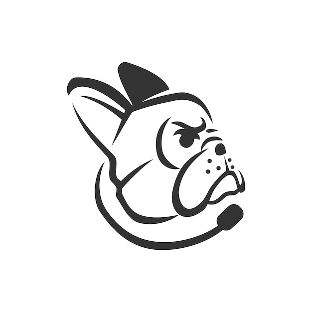 Premium Vector | French bulldog head icon illustration template mascot