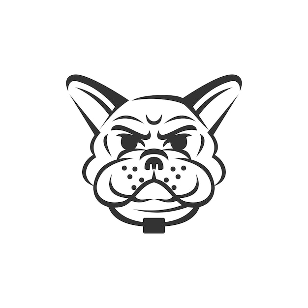 Premium Vector | French bulldog head icon illustration template mascot