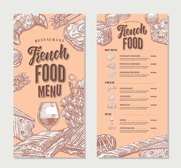 French Cafe Menu Template Sfiveband Com   French Food Restaurant Menu Vintage Template 1284 40749 