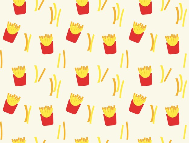 Premium Vector | French fries pattern background