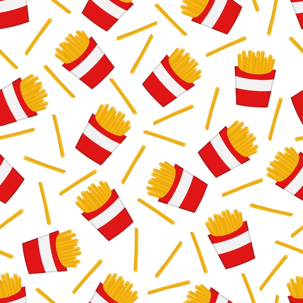 Premium Vector | French fries seamless pattern