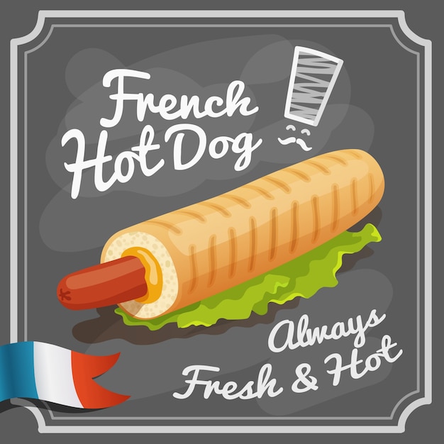 Free Vector French hot dog poster