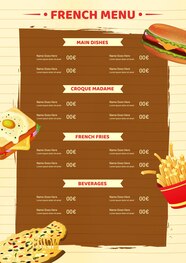 Premium Vector French Menu Card Template Or Flyer Design 