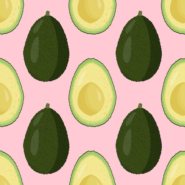 Premium Vector Fresh avocado seamless pattern.
