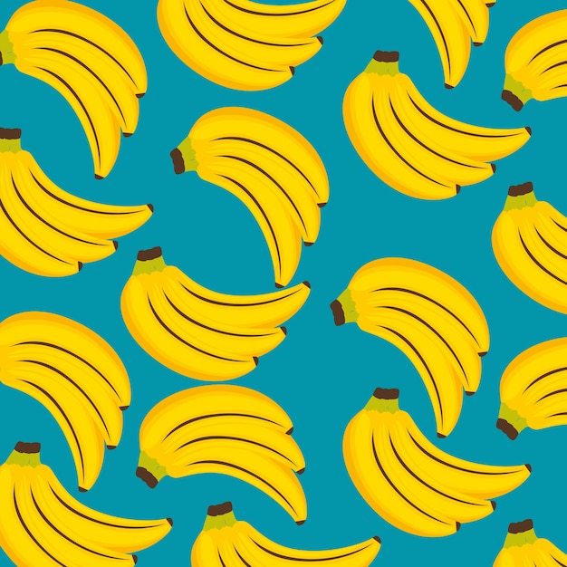 新鮮なバナナのパターンの背景ベクトルイラストデ ザイン プレミアムベクター