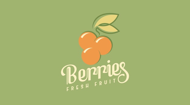 Premium Vector | Fresh berries logo design concept in retro style