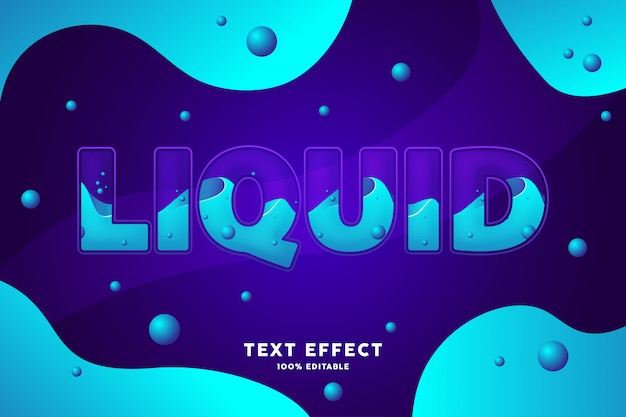 Fresh blue purple liquid style text effect | Premium Vector