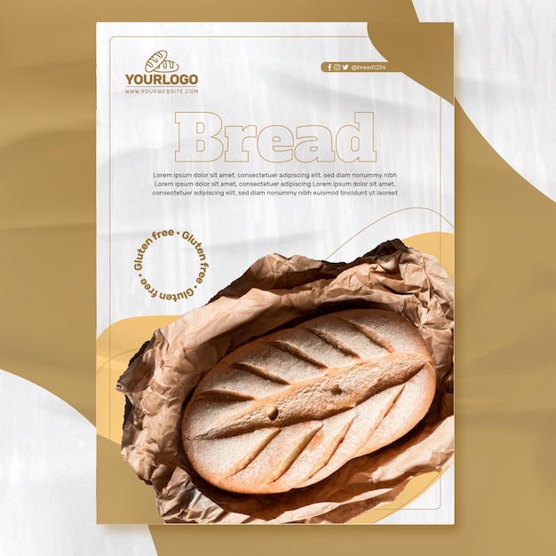 Free Vector | Fresh Bread Poster Template