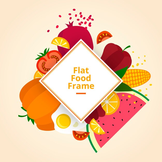 Free Vector | Fresh food frame with flat design