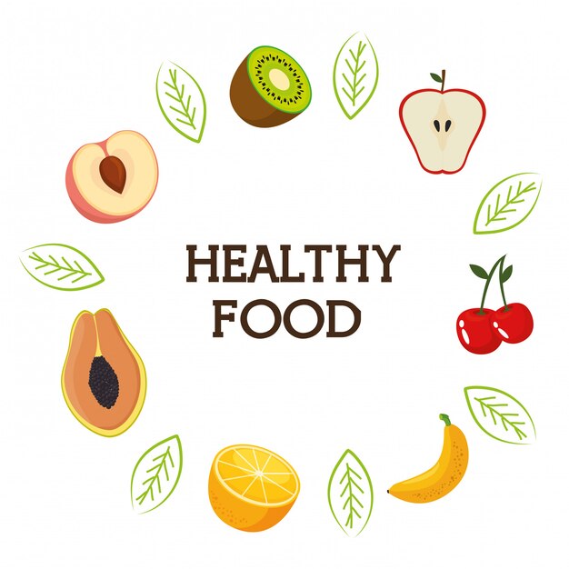 Fresh fruits healthy food Vector | Free Download