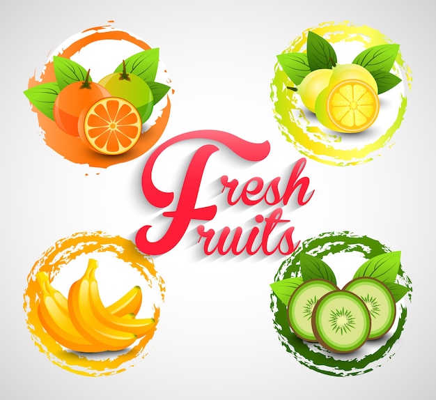 Premium Vector Fresh fruits template