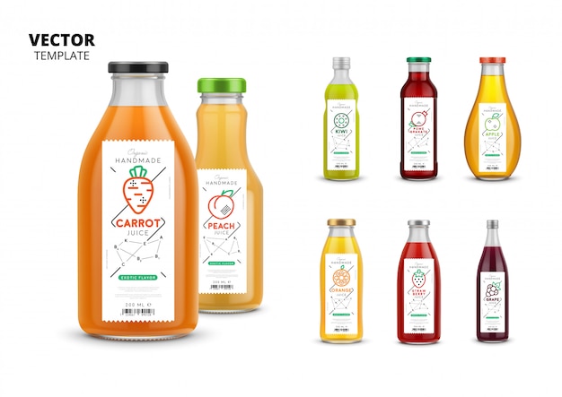 Download Premium Vector Fresh Juice Packaging Mockup Set PSD Mockup Templates