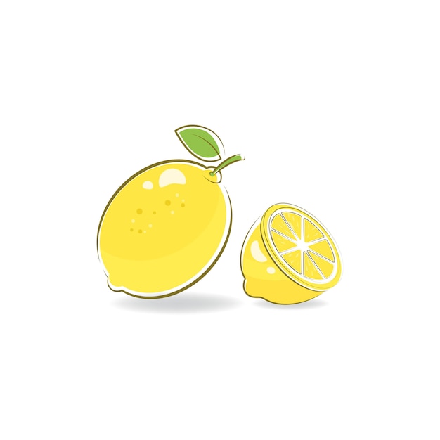 新鮮なレモンのアイコンベクトルイラスト プレミアムベクター