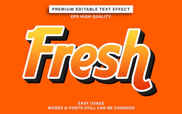 Premium Vector | Fresh orange editable text effect