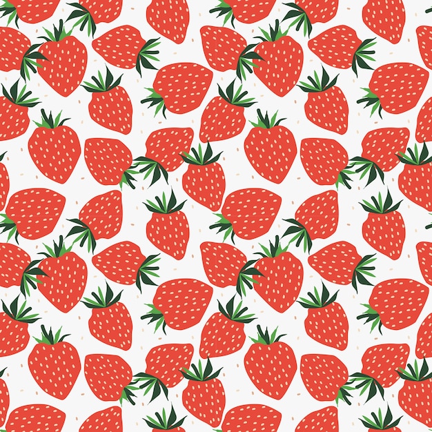 Premium Vector | Fresh strawberry seamless pattern.