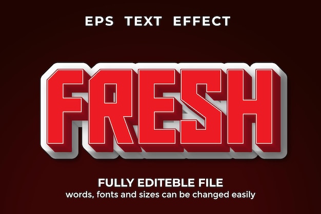 Premium Vector | Fresh text effect 3d style editable premium vector