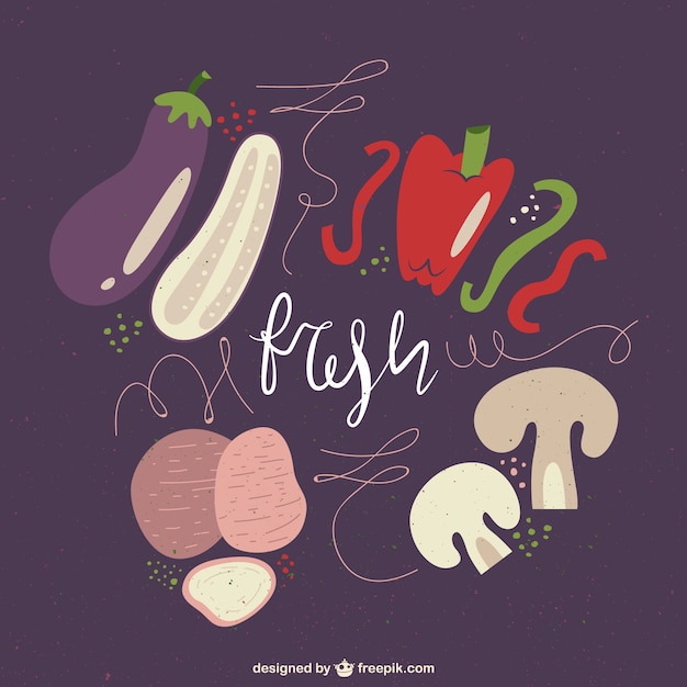 Fresh veggies illustration Vector | Premium Download