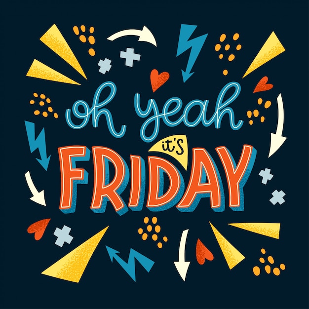 Premium Vector | Friday lettering