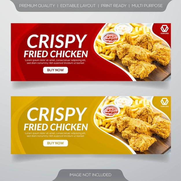 Premium Vector | Fried chicken restaurant banners