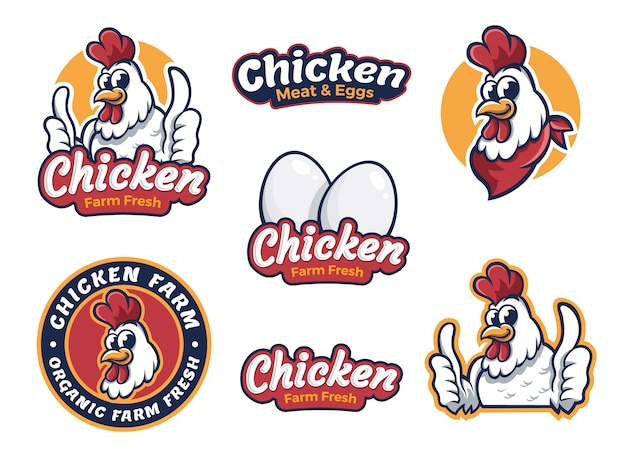 Fried chicken restaurant logo template Premium Vector