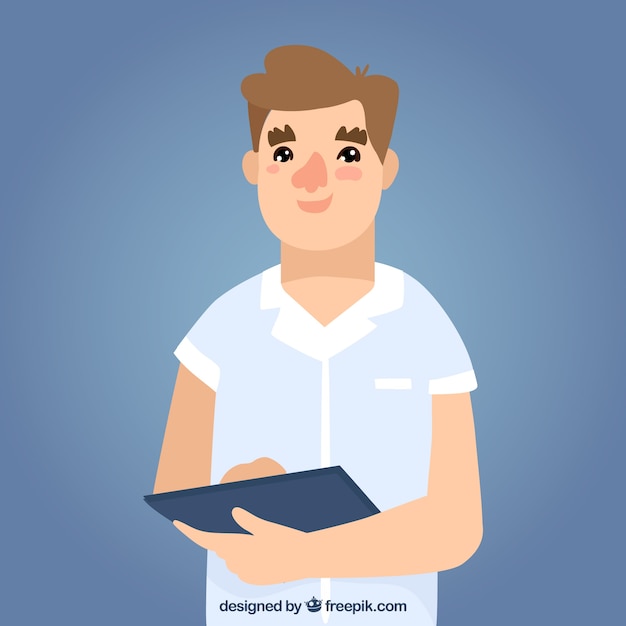 Download Friendly doctor with clipboard | Free Vector