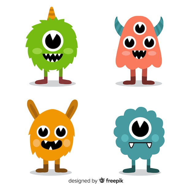 Download Friendly monsters pack Vector | Free Download